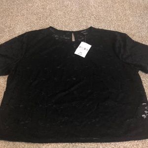 Brand new see thru black short plus size top